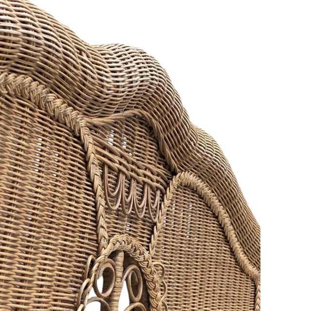 Wood Ralph Lauren Wicker Scrolled Queen Bed For Sale - Image 7 of 9