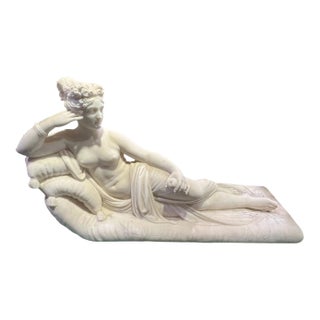 Pauline Bonaparte as Venus Victrix Marble Sculpture After Antonio Canova For Sale