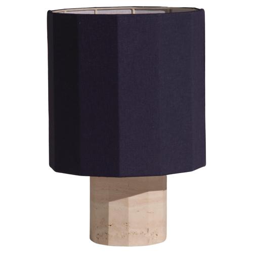 White Travertine Medium Roma II Dodecagon Table Lamp by Nassi For Sale - Image 10 of 10