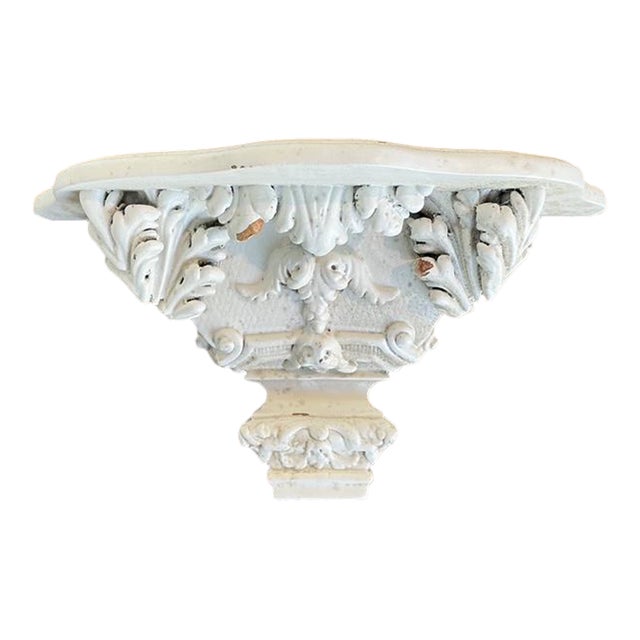 Pair of Vintage Carved Wood Brackets For Sale