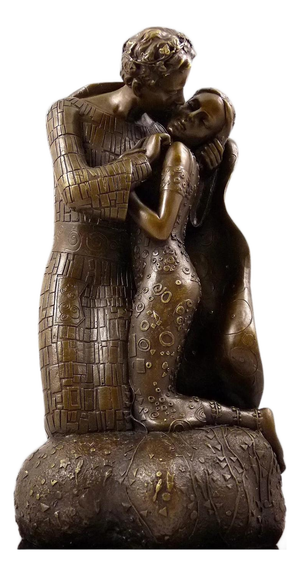 The Kiss Bronze Sculpture in the style of Gustav Klimt