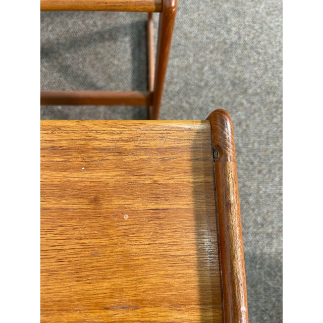 Mid 20th Century Danish Modern Teak Nesting Tables - Set of 3 For Sale In New York - Image 6 of 12