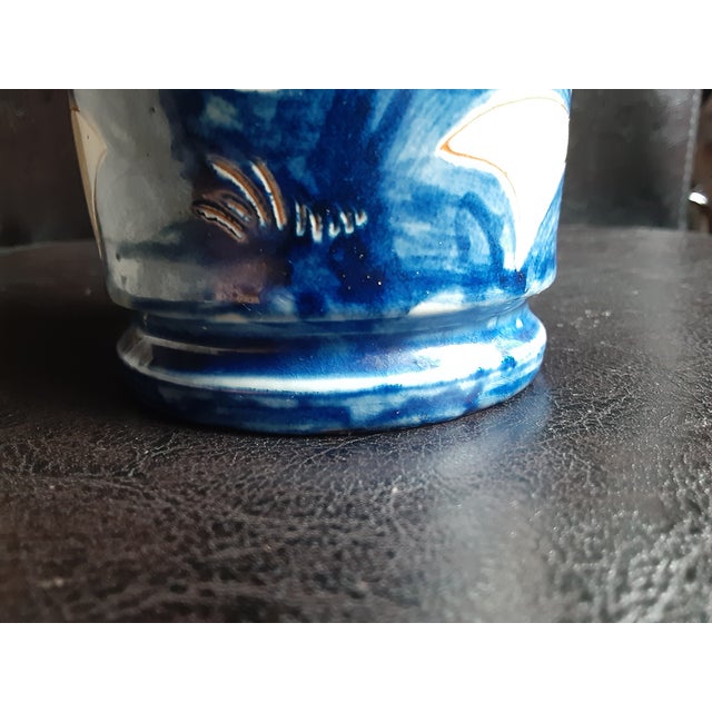 Mid Century Danish Humlebaek Vase Featuring Elephant and Palm Trees For Sale - Image 4 of 9