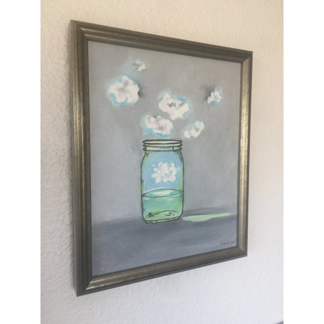 Original Painting by Natalie Mitchell/Sette Design "Get Creating" Clouds and a glass jar with sea representing creativity...