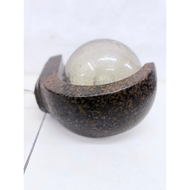 Brutalist Style Wall Lamp in Ceramic and Glass, 1970s For Sale - Image 6 of 12