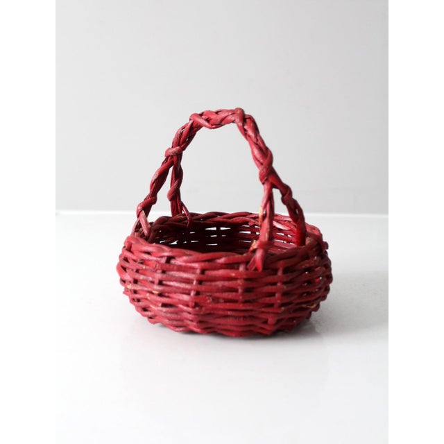 Vintage Red Gathering Basket For Sale - Image 11 of 11