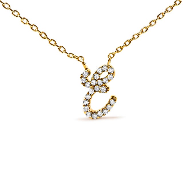 Embrace the elegance of personalization with this stunning 10K Yellow gold pendant, delicately crafted into a flowing...