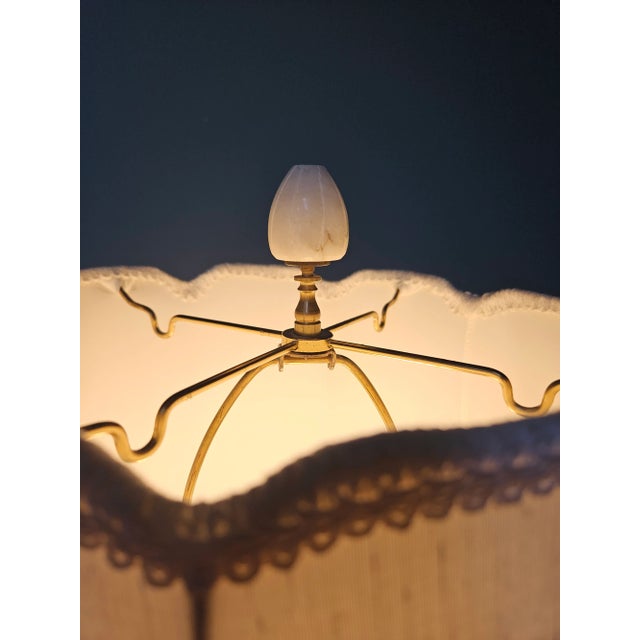 Traditional Mid 20th Century Carved Marble Lamp For Sale - Image 3 of 9