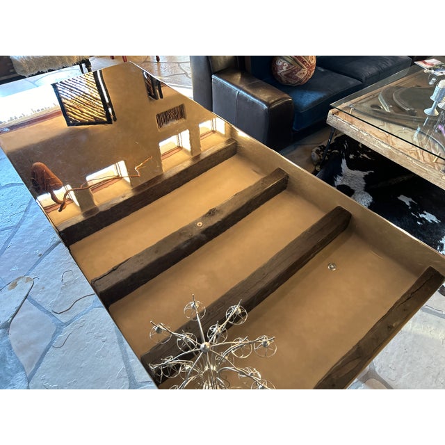 Brutalist Industrial Modern Dining Table, Solid Steel, Chrome Plated. For Sale - Image 11 of 18