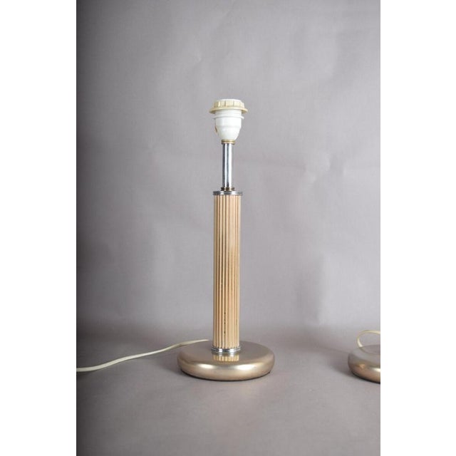 Mid-Century Modernist Sculptural Metal Bedside Table Lamps, 1950s, Set of 2 For Sale - Image 13 of 14