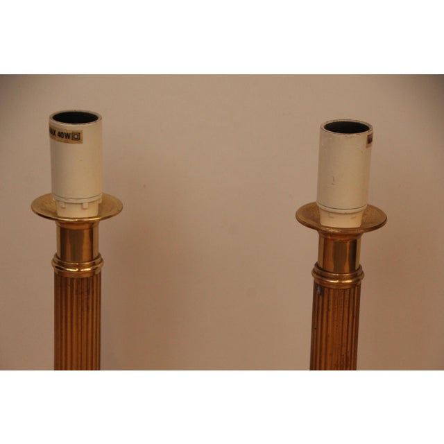 Minimalist Gilt Table Lamps, 1970s, Set of 2 For Sale - Image 9 of 16