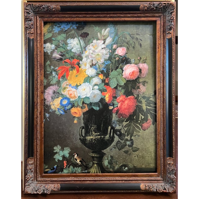 Vintage Baroque Revival Bronze & Black Wood Frame For Sale - Image 4 of 17