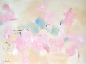 Large Abstract Oil Painting, His Message Brought Great Joy, By Christine Frisbee