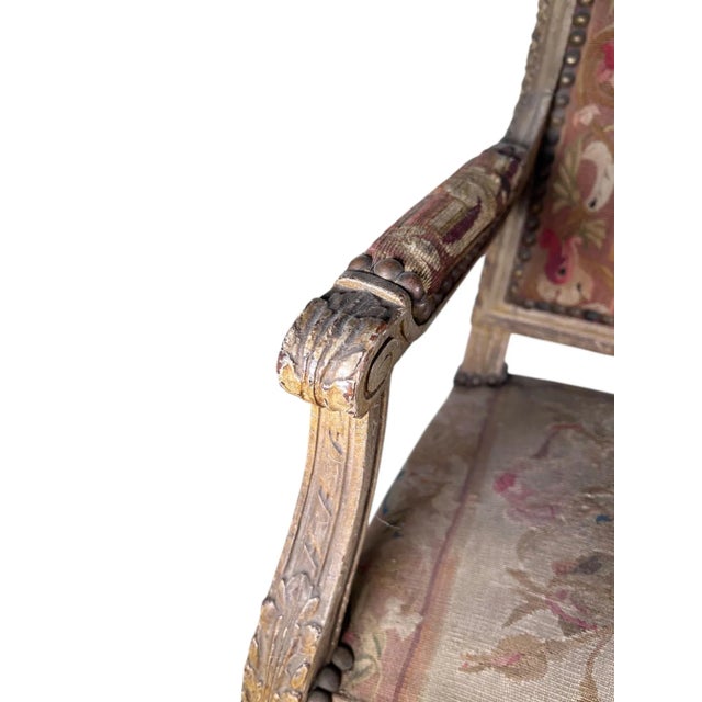 Gold Early 19th Century Fabulous Louis XVI Style Miniature Chair With Original Petit Point Upholstery For Sale - Image 8 of 16