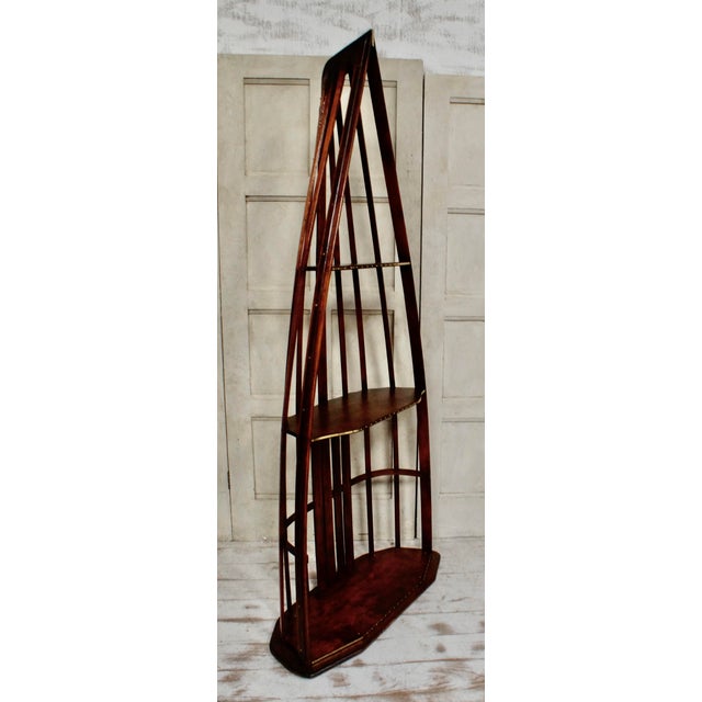 Brown Vintage Skeleton Canoe Bookshelf by Blandford, 1940 For Sale - Image 8 of 12