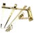 Art Deco Wall Coat Rack in Gold Brass, 1930s For Sale