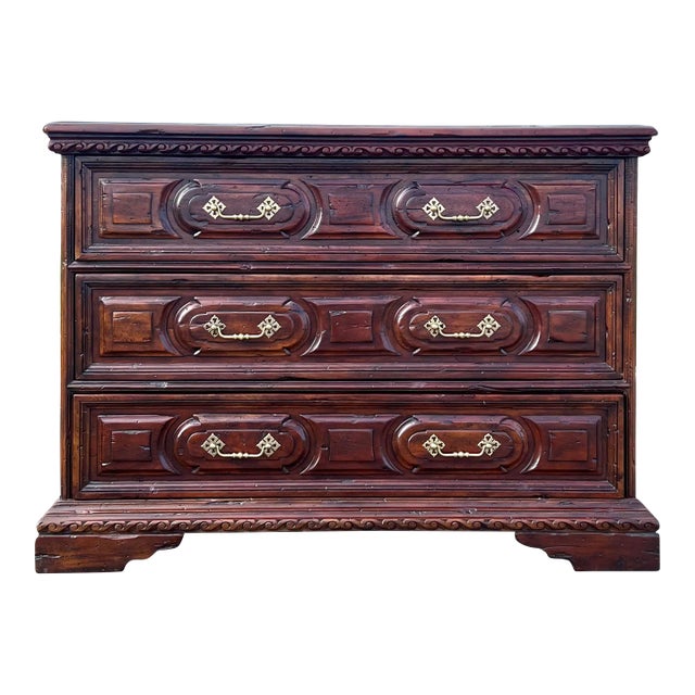 Theodore Alexander Rustic European Three Drawer Commode For Sale