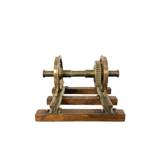 Vintage Brass Railway Wheelset Display Model Paper Press, 1920s For Sale - Image 10 of 10