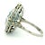 1930s Art Deco Platinum Aquamarine Diamond Halo Ring, 10 Ct, Size 8 For Sale - Image 11 of 14