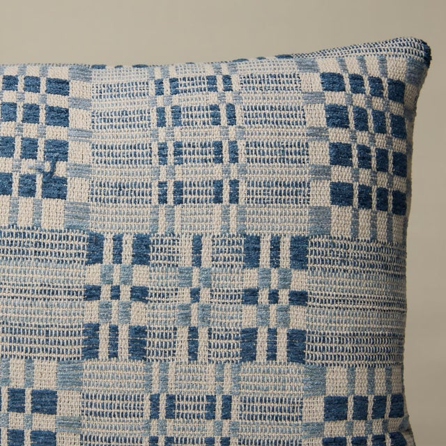 This pillow features Brimfield with a knife edge finish. Inspired by a vintage textile we found at the famed Brimfield...
