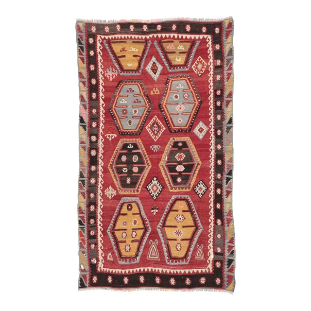 Vintage Turkish Sivas Kilim Rug For Sale