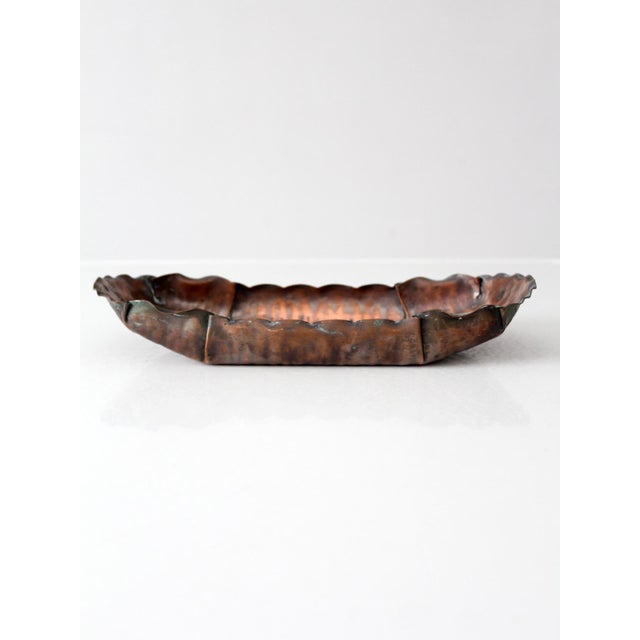 Mid-Century Gregorian Handmade Hammered Copper Tray For Sale - Image 6 of 14