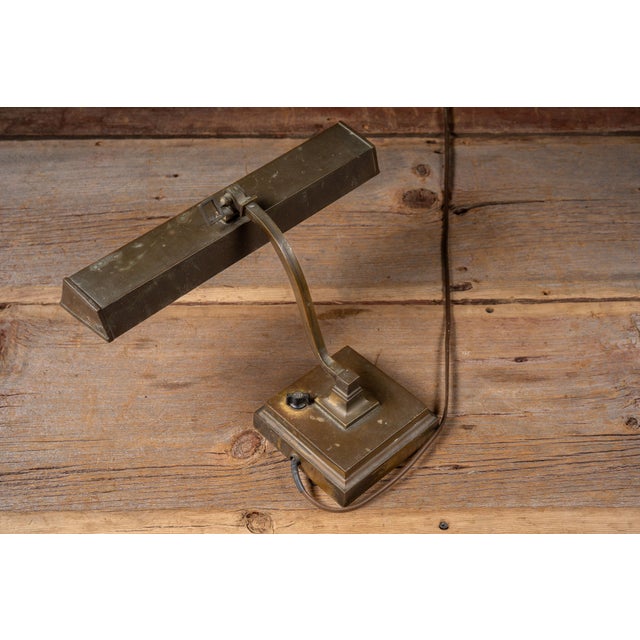 Early 20th Century 1900s Industrial Linolite Adjustable Bronze Tone Desk Lamp For Sale - Image 5 of 9