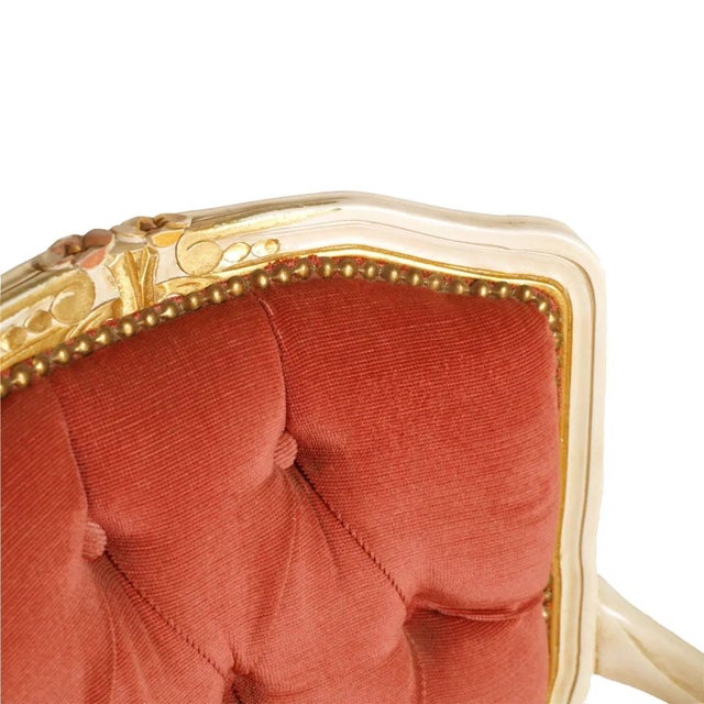 Set of Venetian Baroque Style Pink Velvet Armchairs, 1930s For Sale - Image 4 of 5