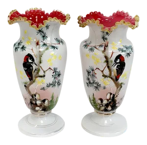Opaline Vases, 1900s, Set of 2