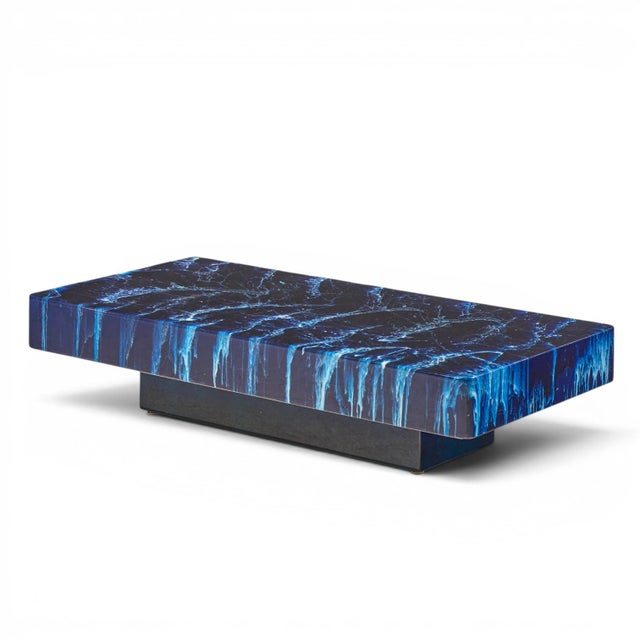 Mid-Century Modern Willy Rizzo Mid Century Faux Marble Coffee Table For Sale - Image 3 of 11
