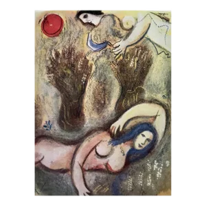 Chagall Original Lithograph Boaz Sees Ruth at His Feet Bible 1960