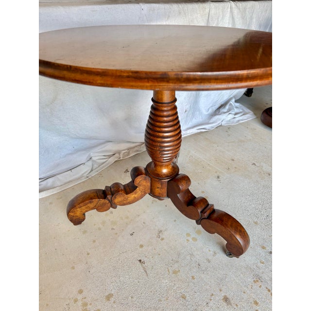 19th Century French Walnut Louis Philippe Pedestal Table For Sale - Image 4 of 12