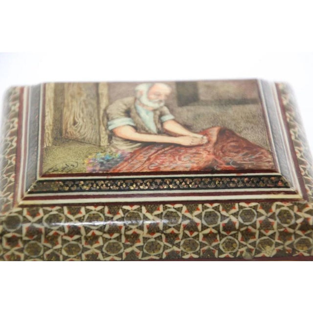Islamic Mid 20th Century Middle Eastern Micro Mosaic Handcrafted Box For Sale - Image 3 of 13