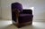 Brown Art Deco Mahogany and Purple Velvet Lounge Chair by Carel Adolph Lion Cachet, 1930s For Sale - Image 8 of 9
