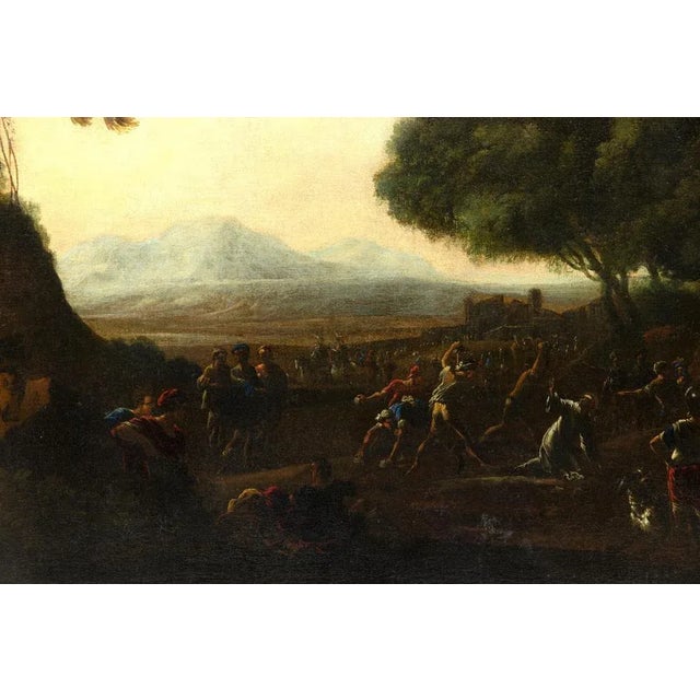After Vincent Adriaenssen, Martyrdom of Saint Stephen, Oil on Canvas, 17th Century, Framed For Sale - Image 5 of 6