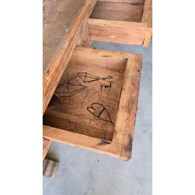 French Country Oval Wabi Sabi Dining Work Table For Sale - Image 9 of 9