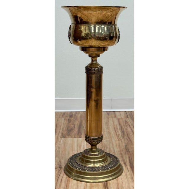 Vintage Brass Bottle Chiller on Stand For Sale - Image 4 of 9