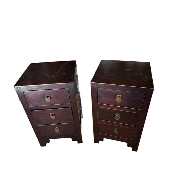 1920s Pair of Small Chinese Nightstands For Sale - Image 4 of 10
