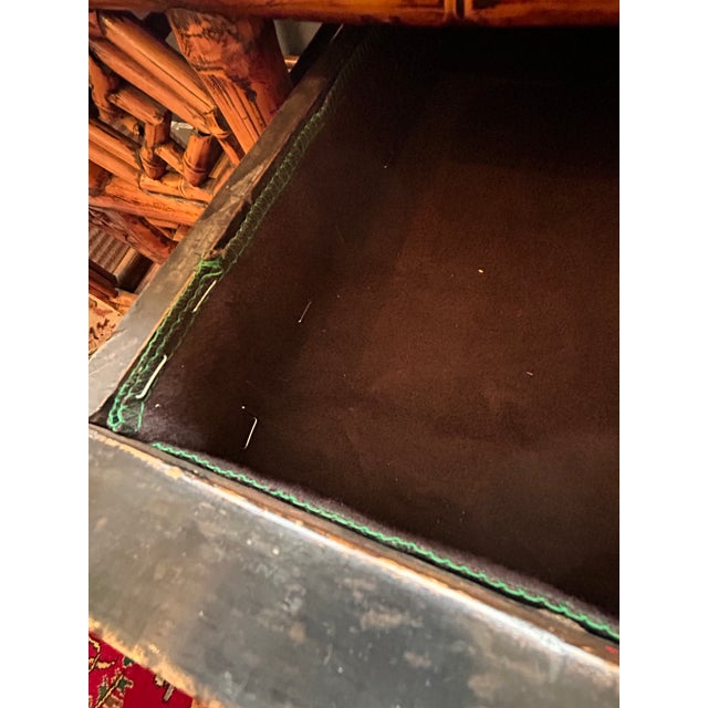 Antique 19th Century Chinese Rattan Desk With Black Lacquer and Bamboo For Sale - Image 13 of 13