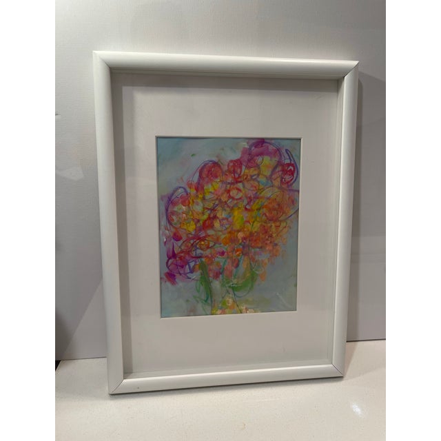 2020s Original Mixed Media Artwork (Watered Acrylic Painting and Ink on Art Paper); Signed, Framed For Sale - Image 5 of 12