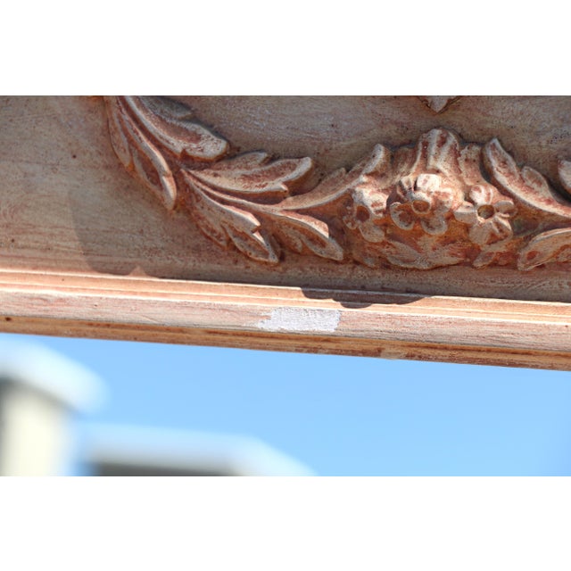 Vintage Italian Neoclassical Hand-Carved Wood Trumeau Wall Mirror, 1950s For Sale In Los Angeles - Image 6 of 18
