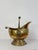 Add a touch of antique charm to your home with this early 20th century brass and porcelain coal scuttle in a classic...