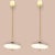 Italian Opaline Glass Pleated Light Pendants Height including wire and ceiling canopy 70 cm Height of shade 6 cm Width 28...