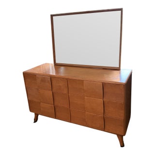 1950s Heywood Wakfield Kohinoor 6-Drawer Dresser With Mirror For Sale