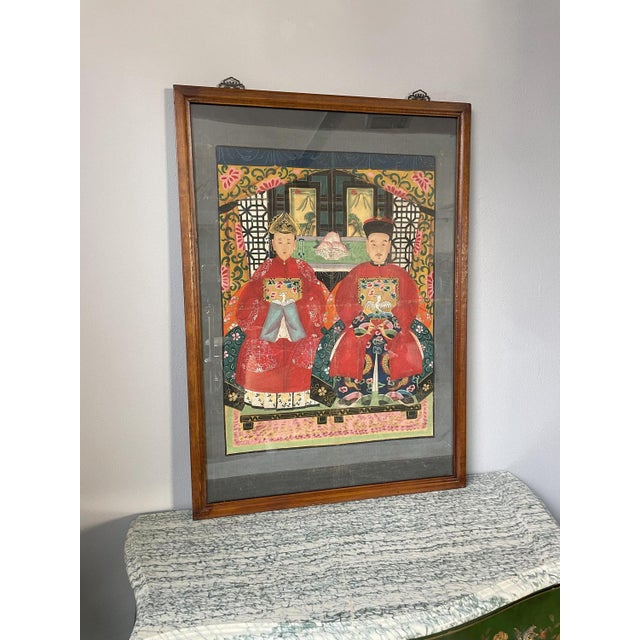 Chinese Couple, 1800s, Painting For Sale - Image 6 of 8
