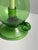 A beautifully crafted green glass hurricane lamp, handblown in the empoli region of italy during the 1960s. This vetro...