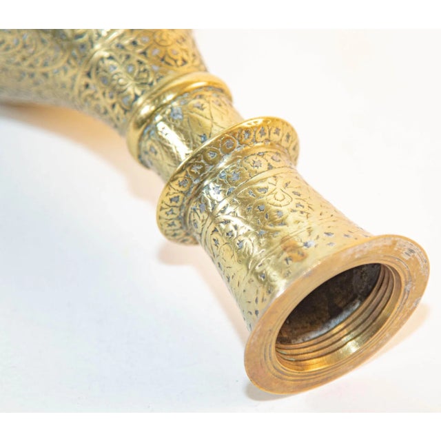 Antique Mughal Engraved 19th Century Hookah Base Indo-Persian For Sale - Image 10 of 13
