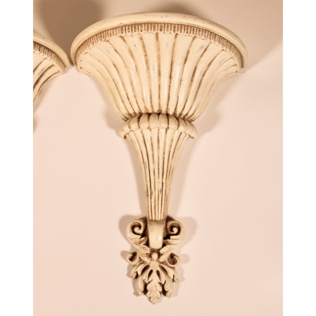 Large Mid Century French White Wall Shelves a Pair Chairish