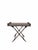 Brown Vintage English Campaign-Style Folding Tray Table With Spindle Gallery For Sale - Image 8 of 9