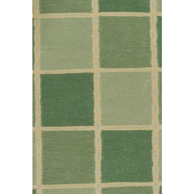 Rug & Kilim’s Scandinavian Style Rug in Green With Geometric Patterns For Sale In New York - Image 6 of 7